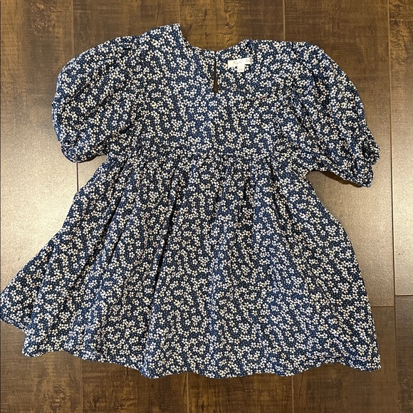 Rylee + Cru Navy Floral Kids Dress with Bow - Picture 3 of 7